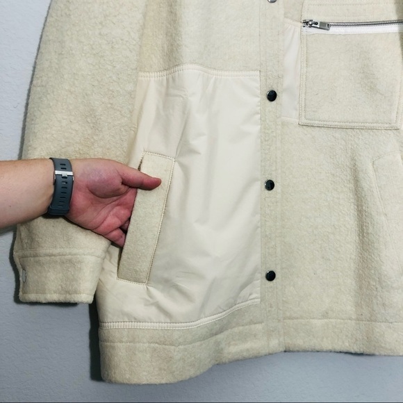 NWT REISS Oversized Boxy Lio Shirt Jacket Shacket in Cream Size 14 US / 18 UK - Picture 9 of 14